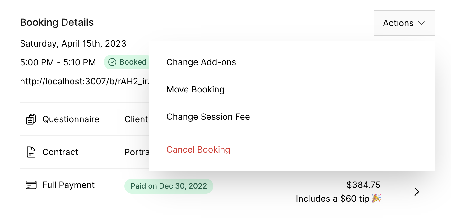 Can I move a booking? – Session Help